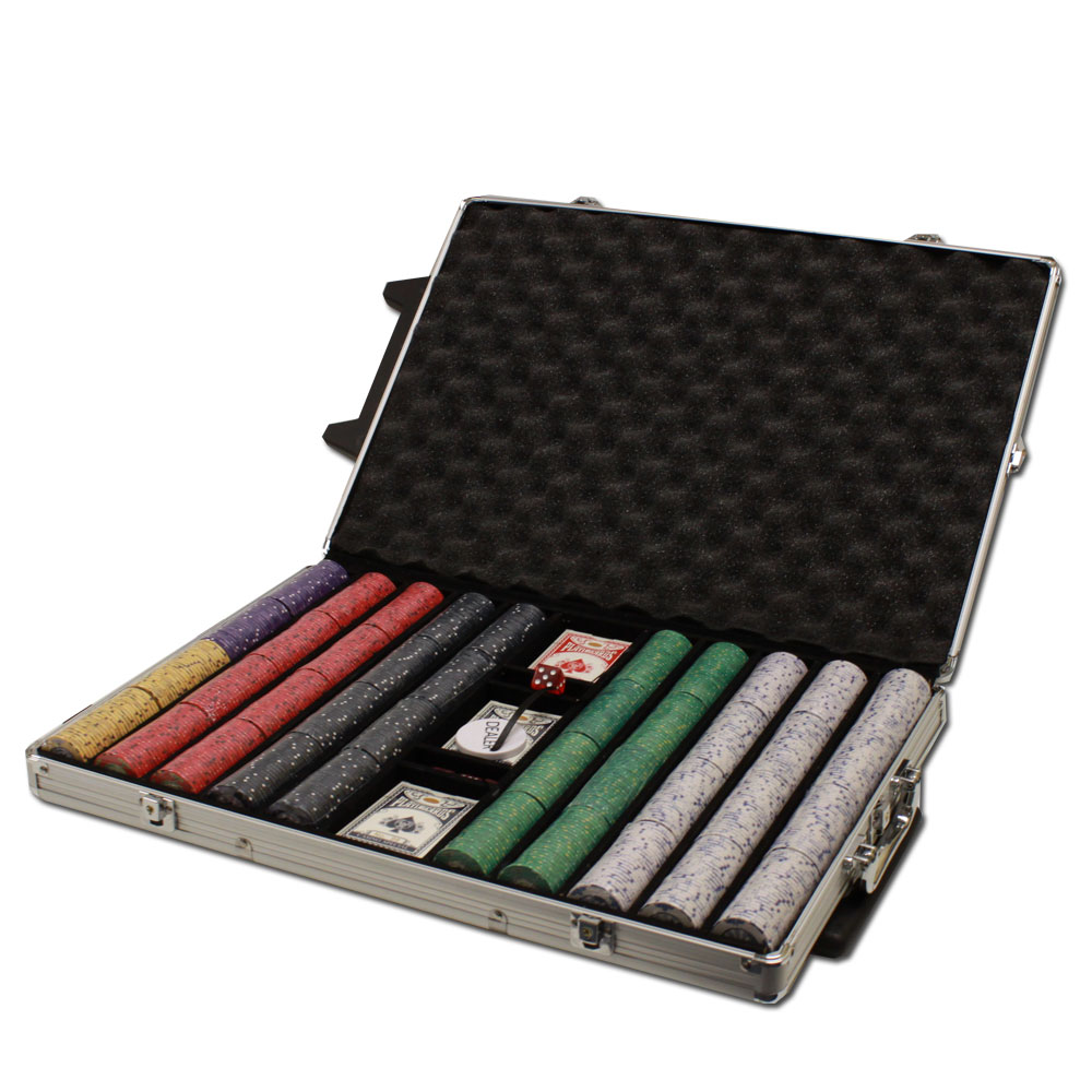 1000 Ct Standard Breakout Scroll Poker Chip Set - Rolling Case