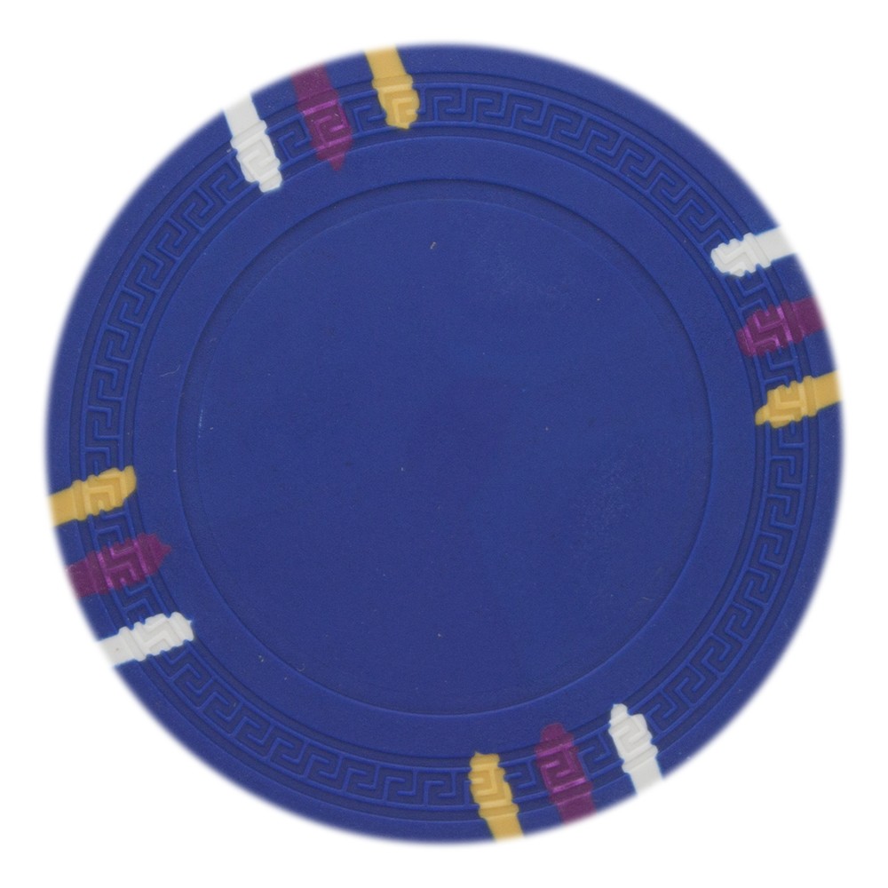 Roll of 25 - Dark Blue Blank Claysmith 12 Stripe Poker Chip 