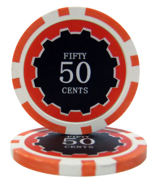 Roll of 25 - Eclipse 14 Gram Poker Chips - .50¢ (cent)