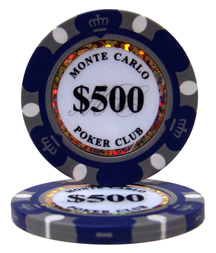 Roll of 25 - $500 Monte Carlo 14 Gram Poker Chips