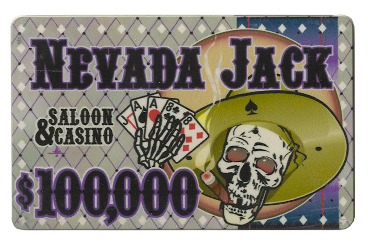 Roll of 25 - $100,000 Nevada Jack 40 Gram Ceramic Poker Plaq