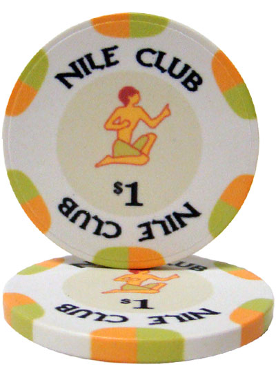 Roll of 25 - $1 Nile Club 10 Gram Ceramic Poker Chip