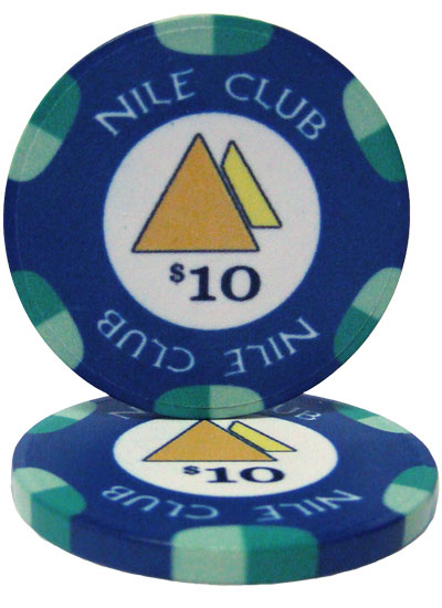 Roll of 25 - $10 Nile Club 10 Gram Ceramic Poker Chip