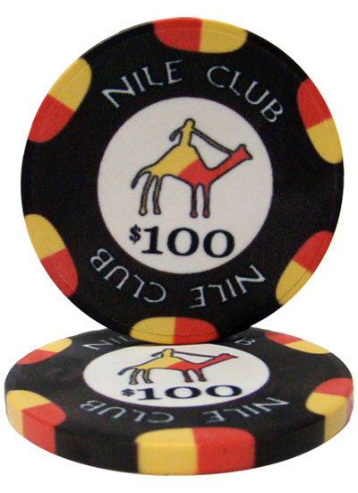Roll of 25 - $100 Nile Club 10 Gram Ceramic Poker Chip