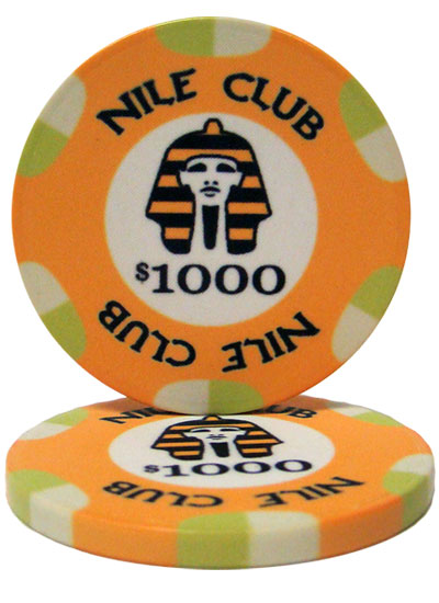 Roll of 25 - $1000 Nile Club 10 Gram Ceramic Poker Chip
