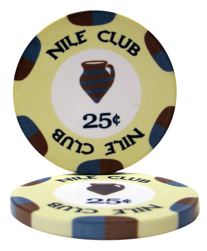 Roll of 25 - .25¢ (cent) Nile Club 10 Gram Ceramic Poke