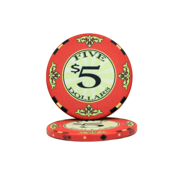 Roll of 25 - $5 Scroll 10 Gram Ceramic Poker Chip