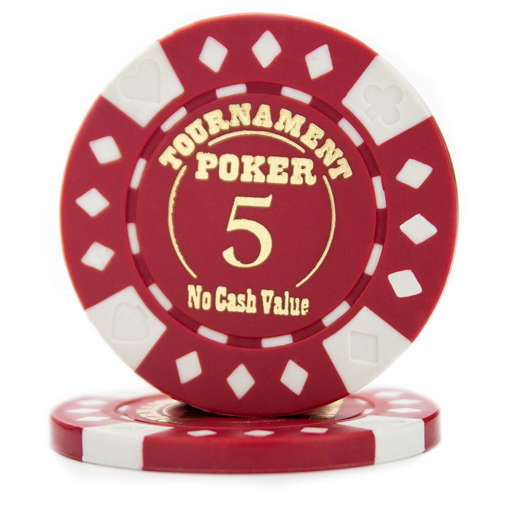 Roll of 25 - Red - Tournament Hot Stamp Poker Chips 12.5g