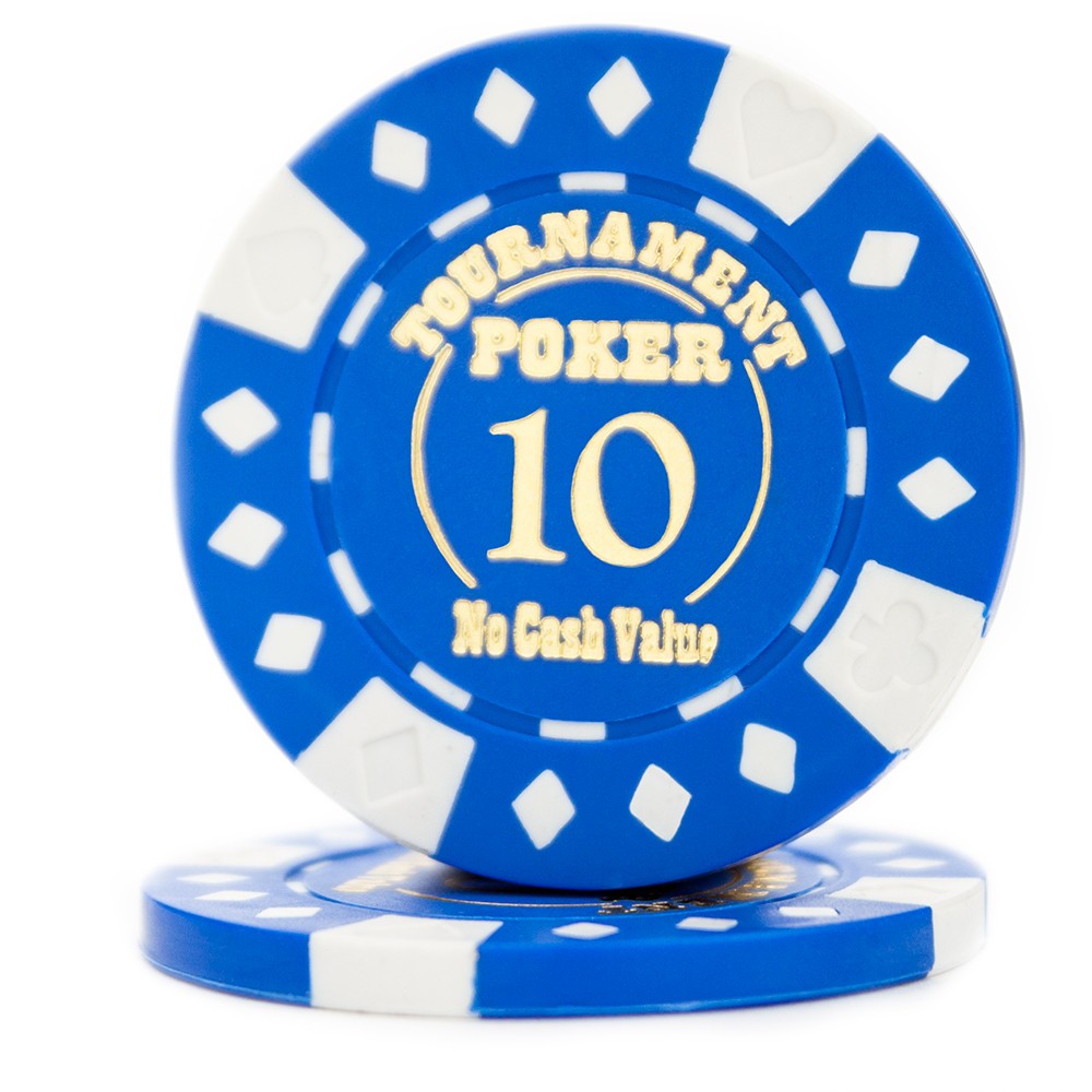 Roll of 25 - Blue - Tournament Hot Stamp Poker Chips 12.5g