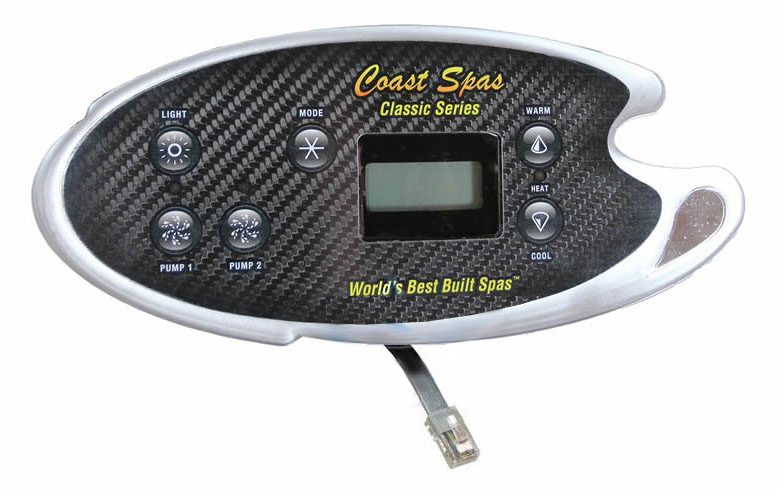 Spa Side Cntrl,Electr,COAST,CS702S,Ser Std,7BTN,LCD,Custom