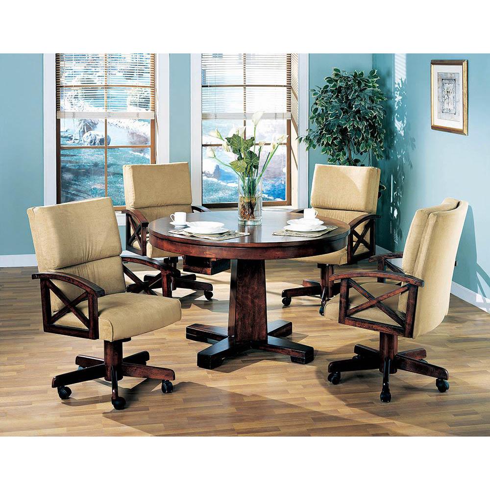 Marietta Upholstered Game Chair Tobacco And Tan