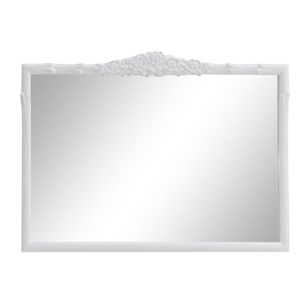 Mantel Mirror, Glossy Wht, 40.00 X 1.50 X 30.00"H