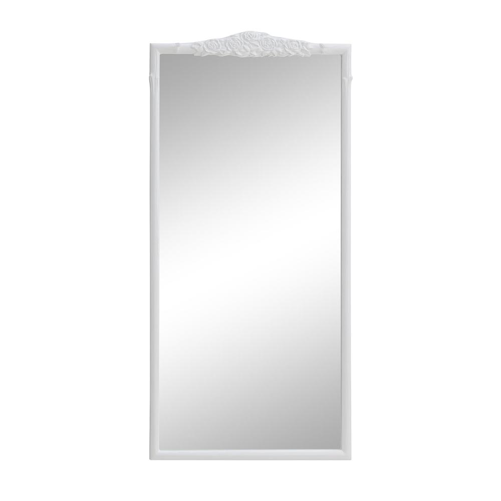 Full Length Mirror, Glossy Wht, 30.00 X 1.50 X 65.00"H