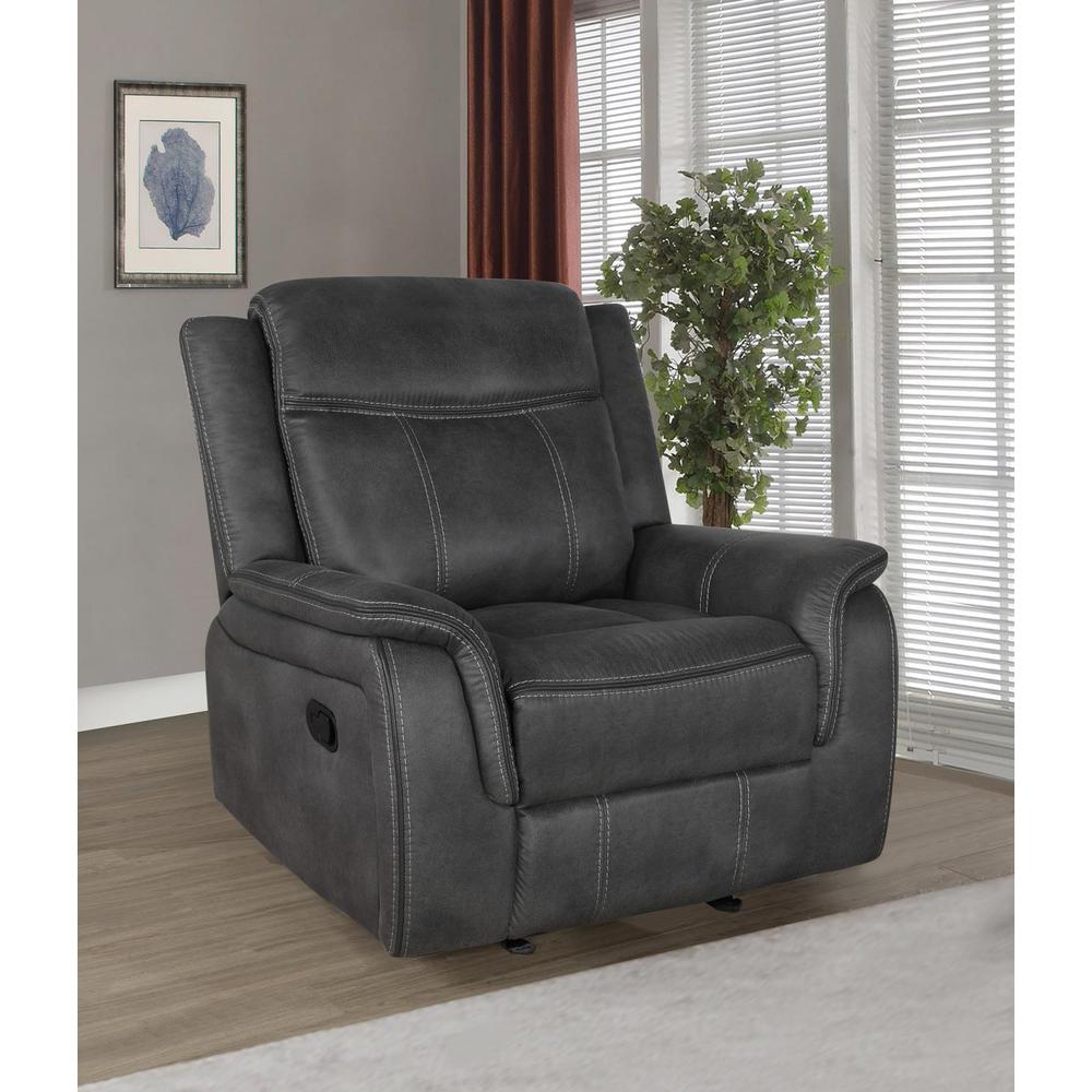 Lawrence Upholstered Tufted Back Glider Recliner
