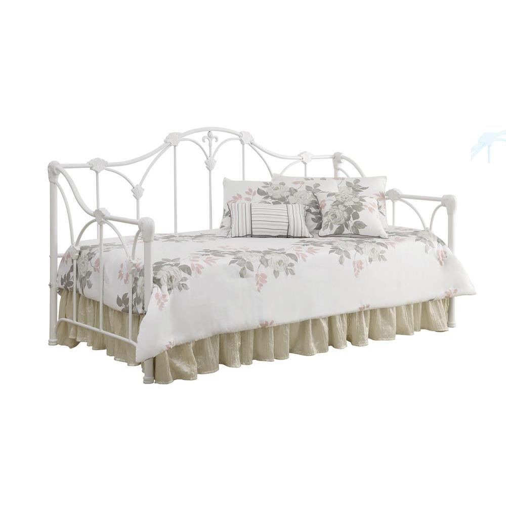 Halladay Twin Metal Daybed With Floral Frame White