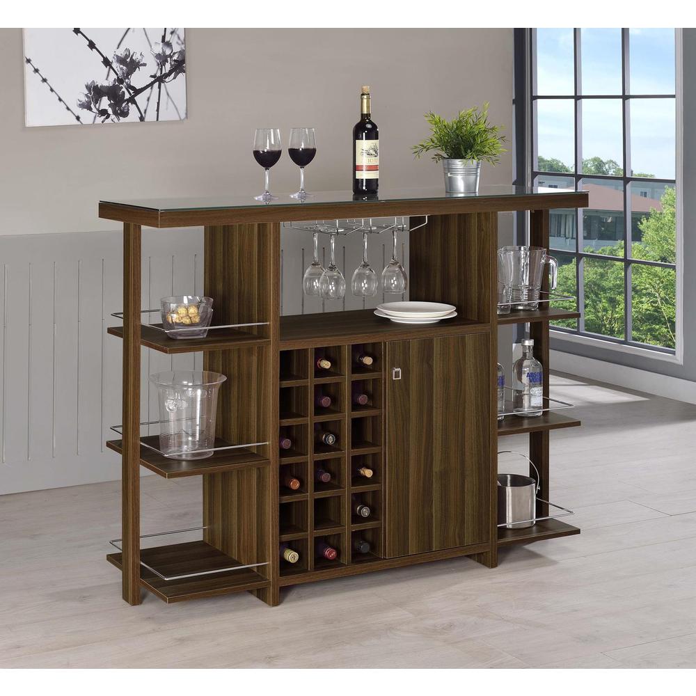 Diggs Bar Unit With Wine Bottle Storage Walnut