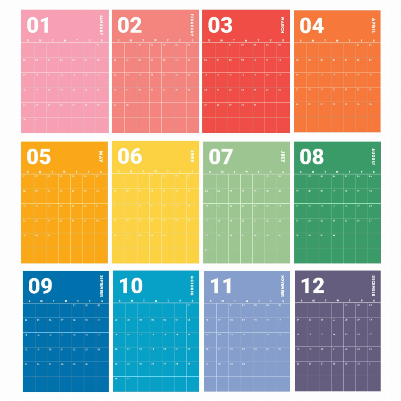 Rainbow Wall Planner