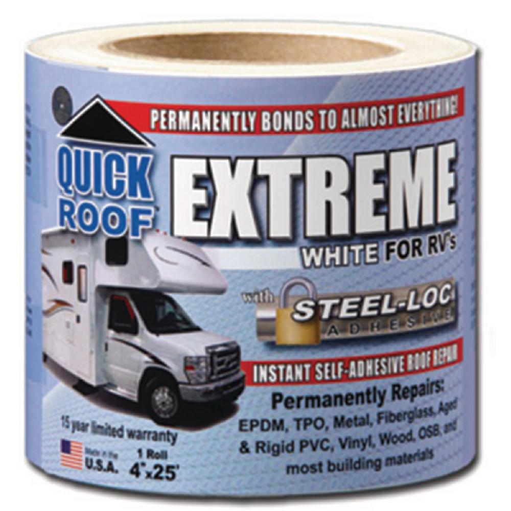 Quick Roof Extreme W/Steel-Loc Adhesive Permanently Repairs Most Building Materi