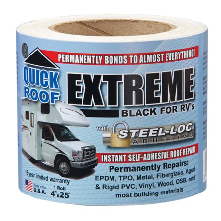 Quick Roof Extreme - Black For Rv'S 4Inx25Ft