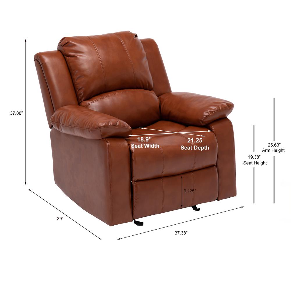 Clifton Caramel Leather Gel Recliner