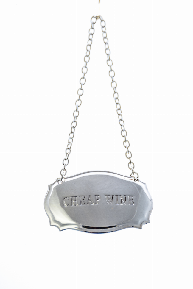 Decanter Label Chippendale Design - Silver Cheap Wine Silver Plate