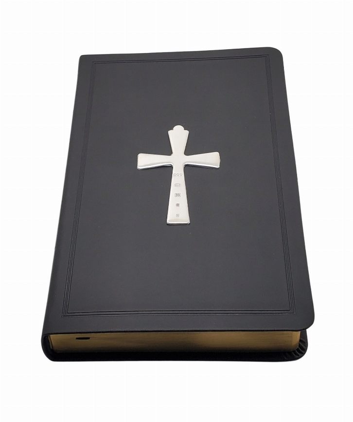 KJV Deluxe Leather Touch Bible with English Sterling Hallmarked Cross