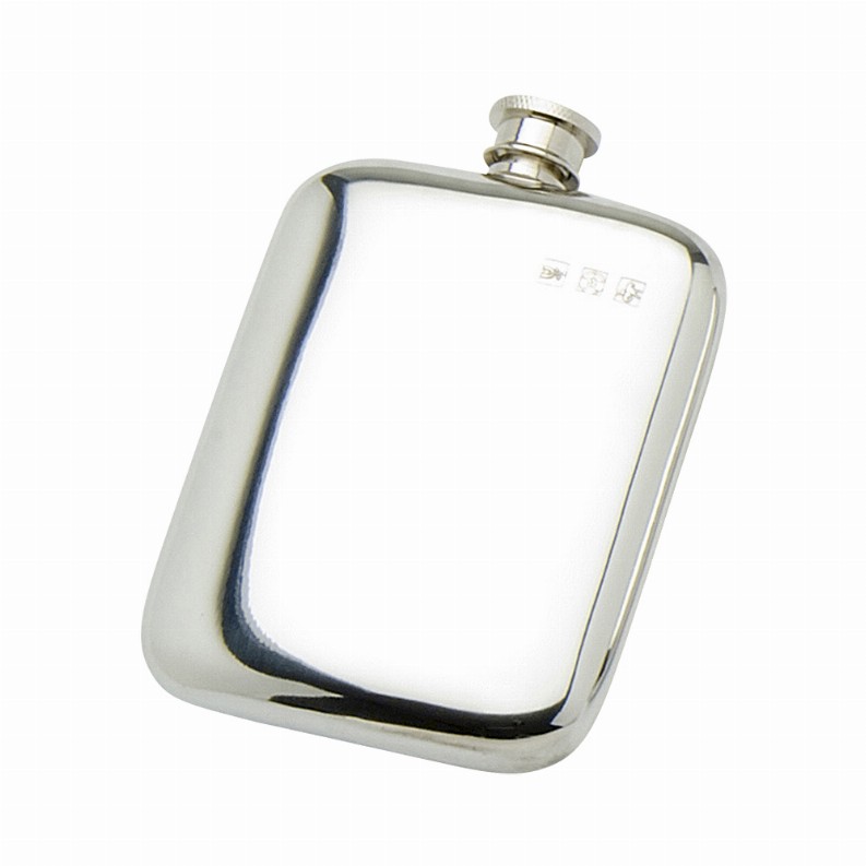 Plain Flask Rounded Corners with Marks 6oz
