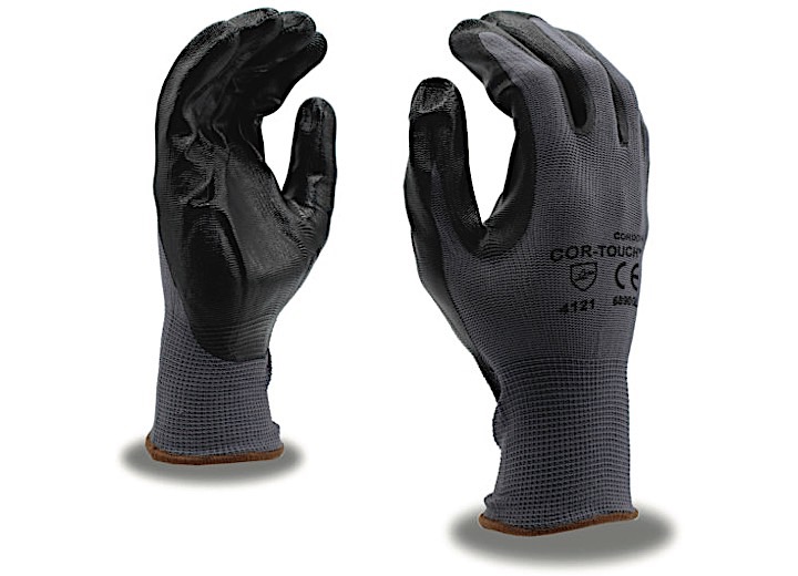 Cor-Touch 13-Gauge, Gray Nylon Shell, Blk Flat Nitrile Palm Coating (Sold By The Dz) -Xl