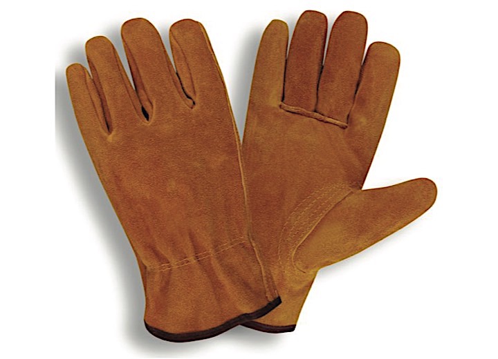 Select Split Leather Driver, Unlined, Shirred Elastic Back,  Keystone Thumb, Russet(Sold By The Dz)