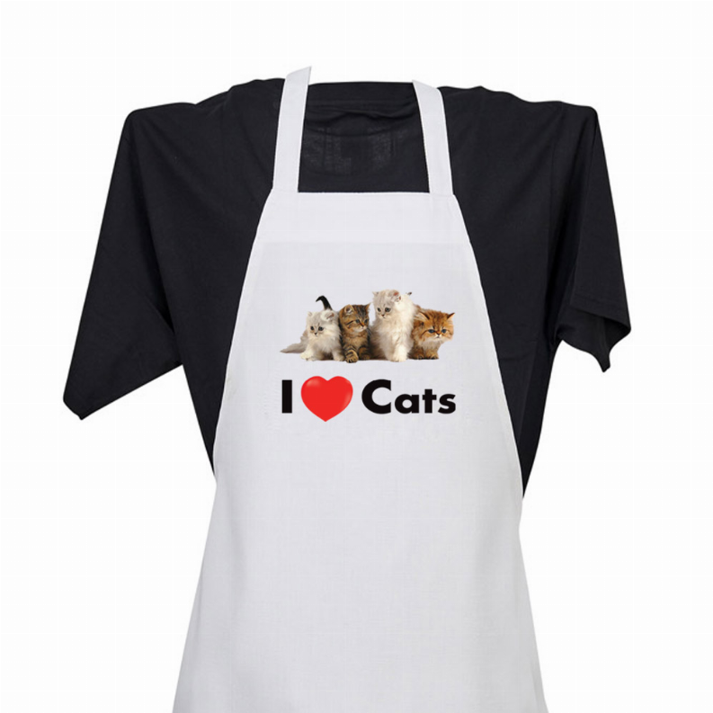 Apron I Love (Heart) Cats