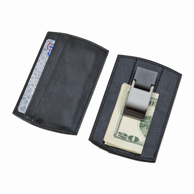 Black Money Clip/Card Holder, 4 1/4" X 2 3/4"