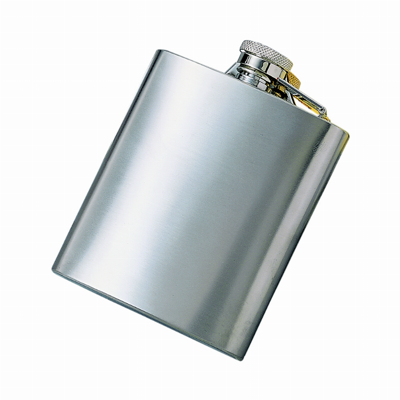 Brushed Flask, Stainless Steel 8 Oz Capacity 5"