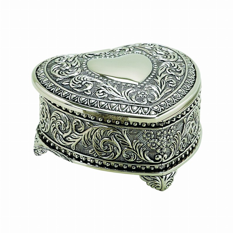 Genoa Heart Box, Nickel Plated 2" X 3.75" X 4"