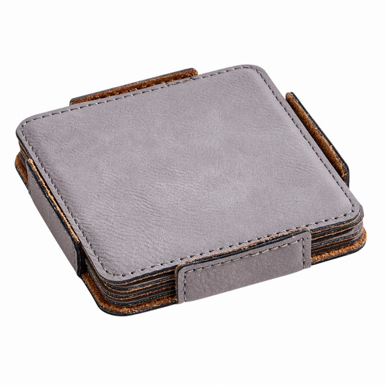 Leatherette Coasters, 3.75" , Set of 5