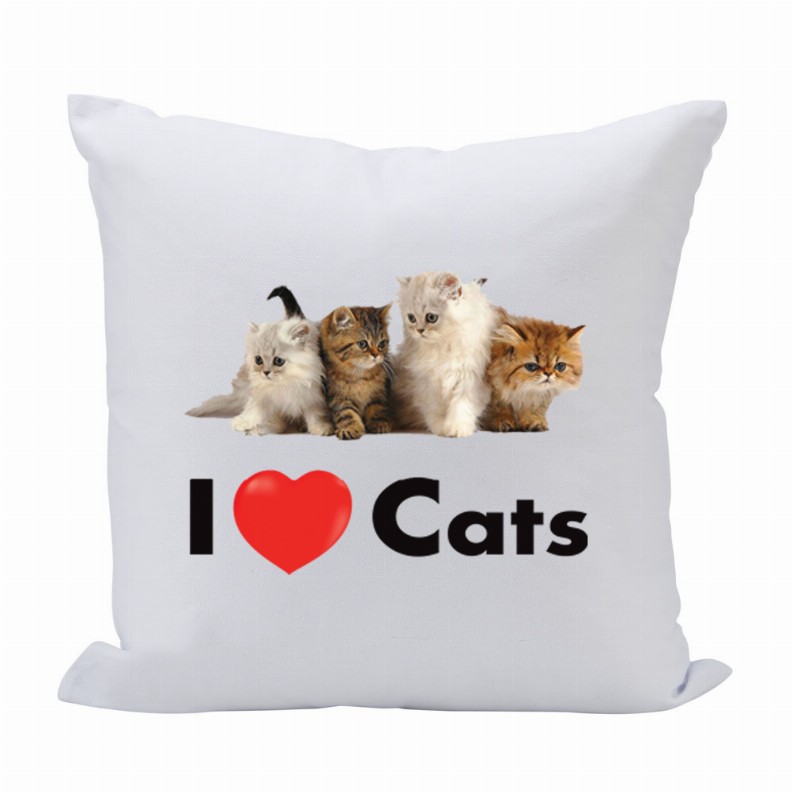 Pillow 16X16 I Love (Heart) Cats