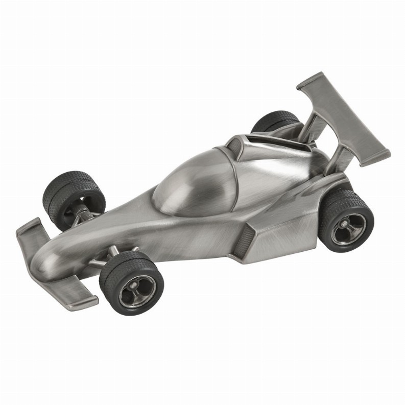 Race Car Bank, Pewter Finish 3" X 6"