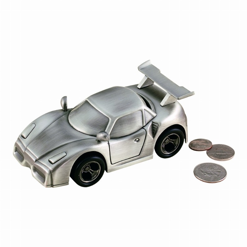 Sports Car Bank, Pewter Finish 2.5" X 4.75"