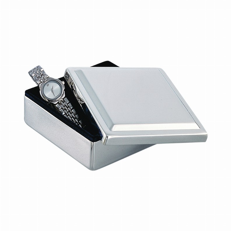 Square Lift Top Box, Nickel Plated 4.5"