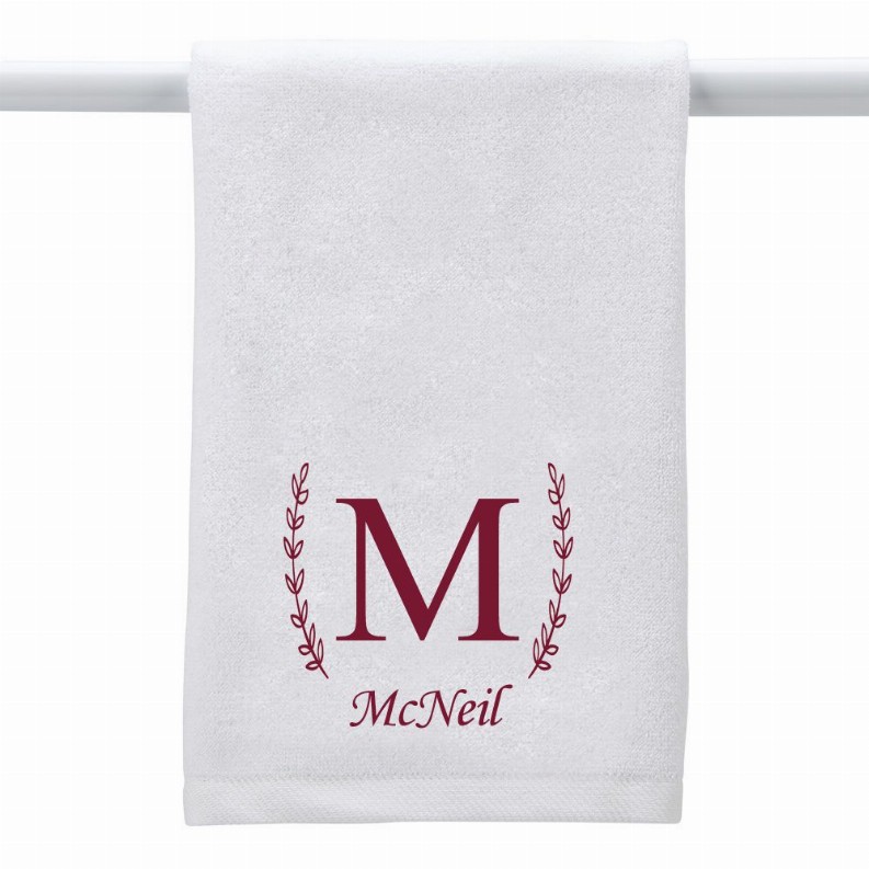 White Towel Single Letter/Family Name