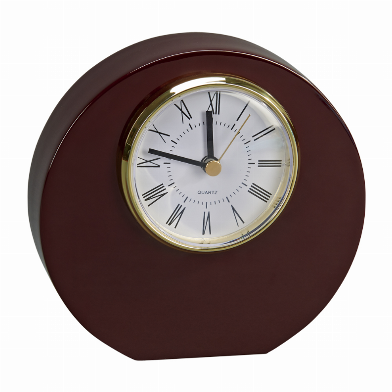 Wood Round Clock, 5.5" Xs 5.75" X 1.5"