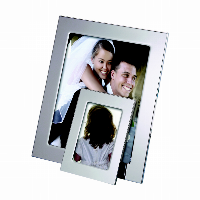 Silhouette Frame, Nickel Plated Holds 5" X 7" Photo