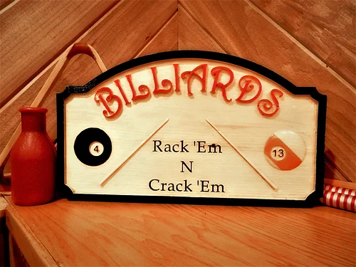 Billiards Plaque - Billiards #3 Pine