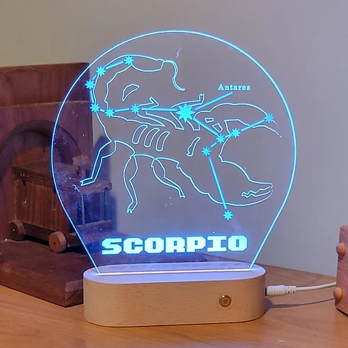 Constellations - 5 1/2" Solid Wood Base Scorpio