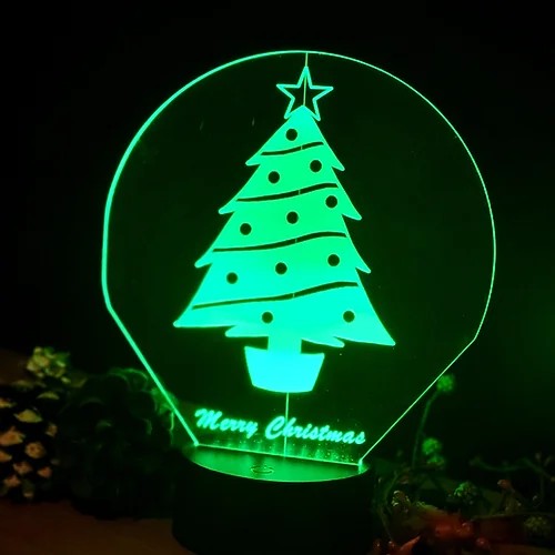 LED Christmas Tree Lamp - 3 1/2" Round Base
