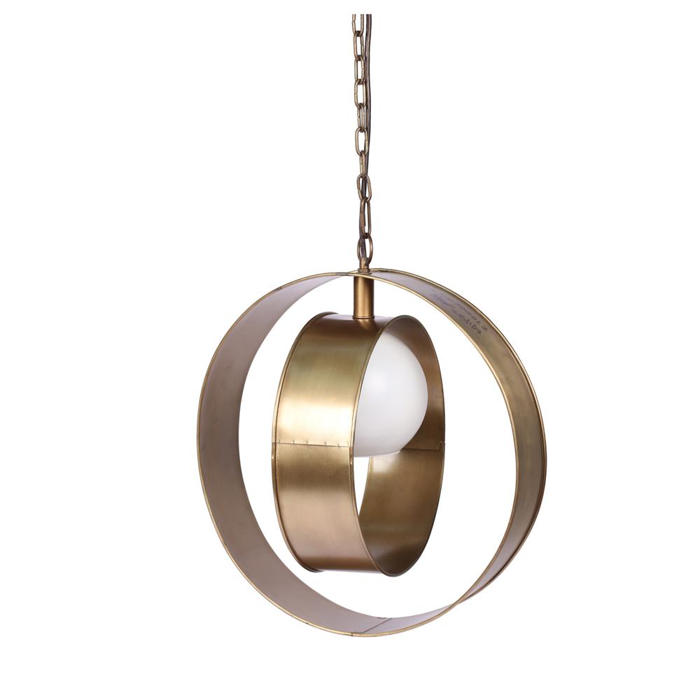 18.5 Niles Large Round Pendant - Bronze