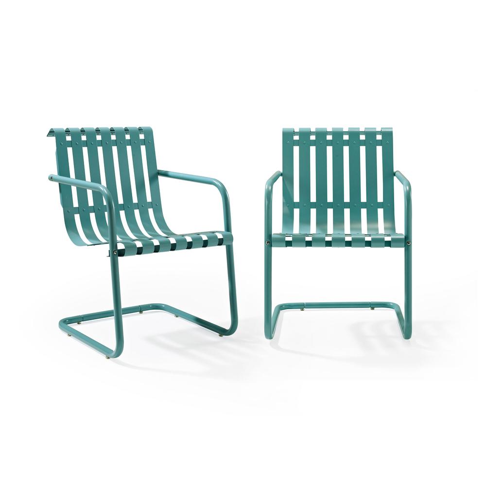 Gracie 2Pc Outdoor Metal Armchair Set Blue - 2 Chairs