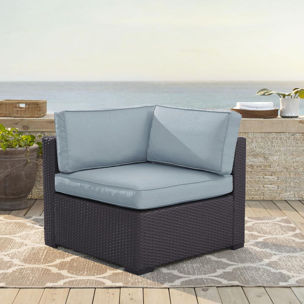 Biscayne Outdoor Wicker Corner Chair Mist/Brown