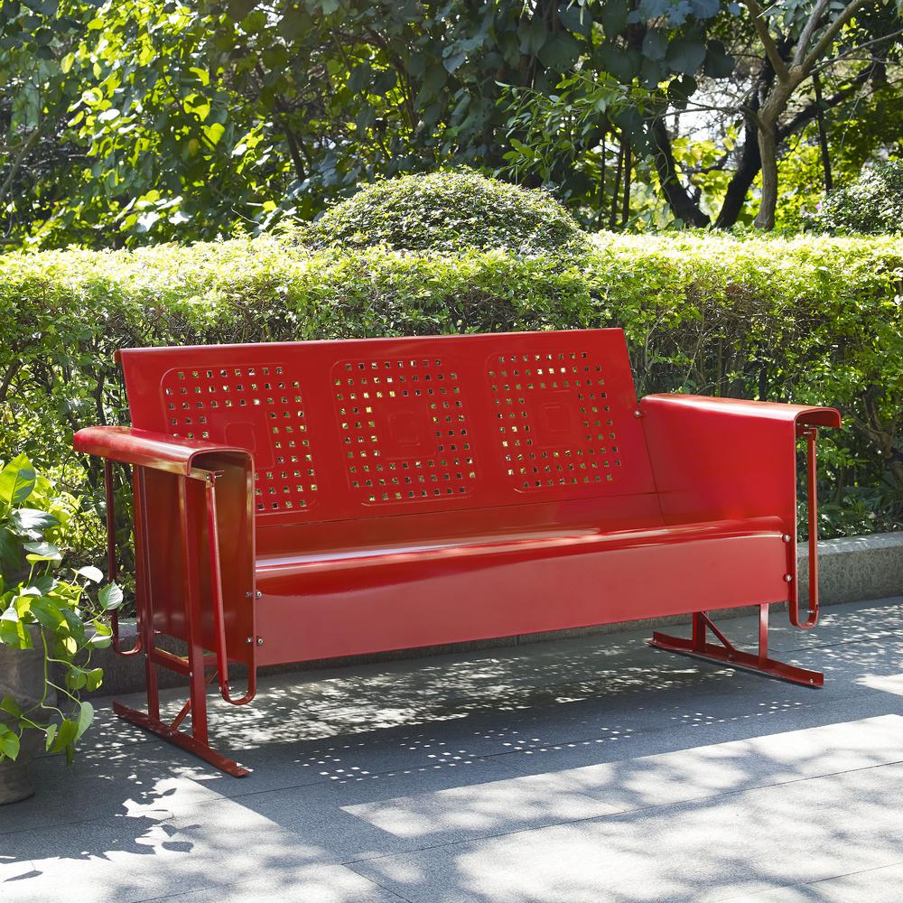 Bates Outdoor Metal Sofa Glider Red