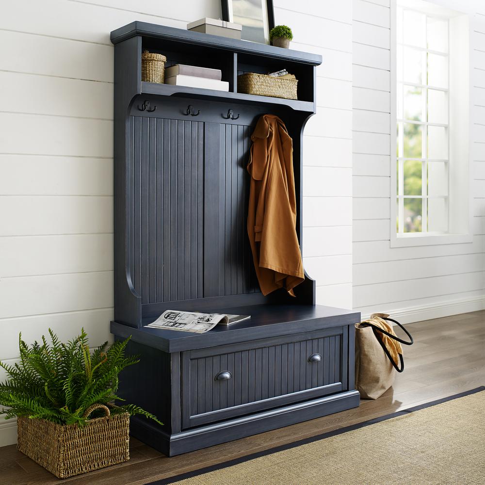 Seaside Hall Tree Distressed Navy