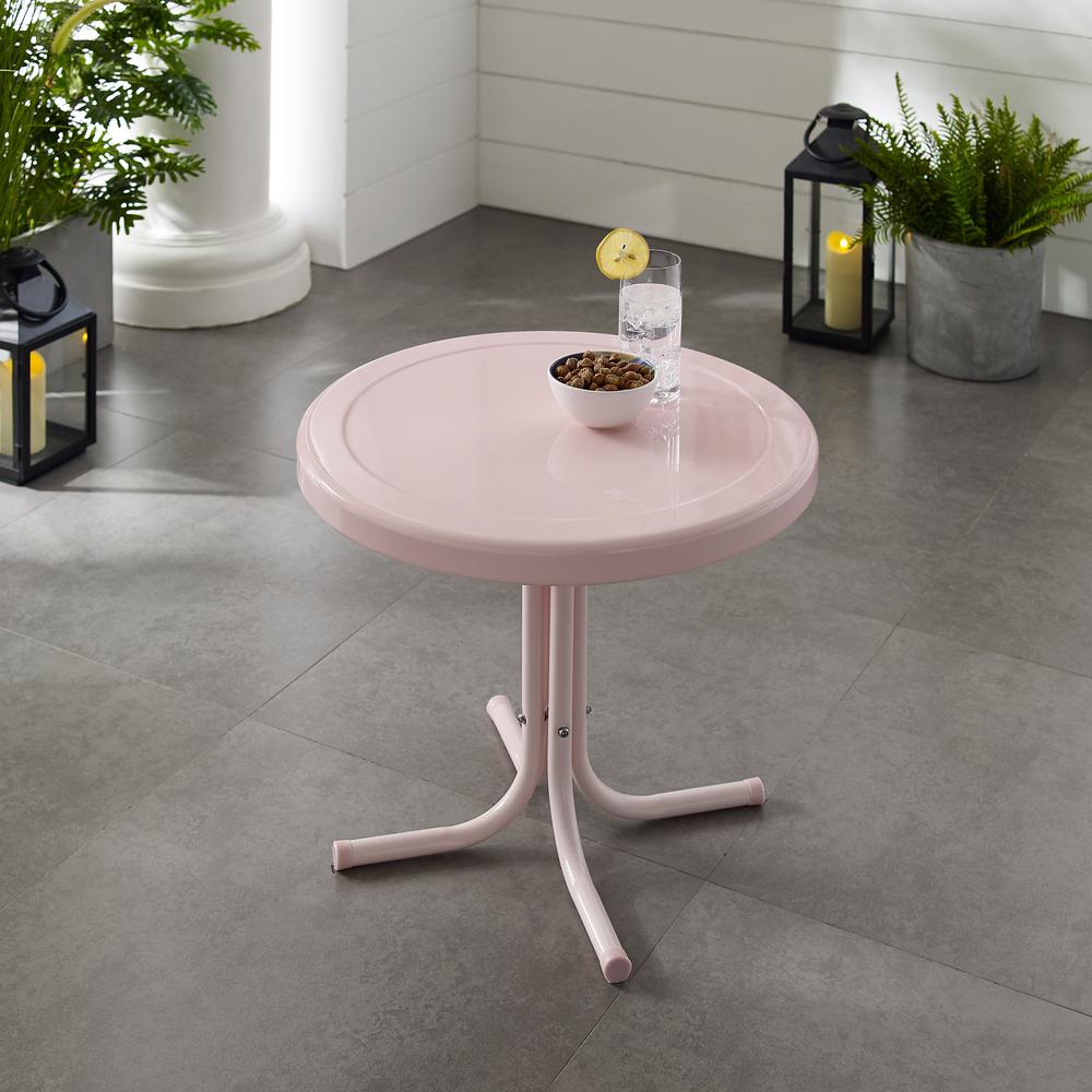 Griffith Outdoor Metal Side Table Pastel Pink Gloss